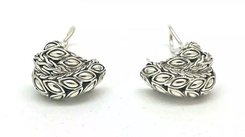 John Hardy Leaf Sterling Silver 925 Earrings