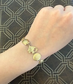 Vintage 14K Gold Ocean Motif Bracelet, 7” Long