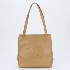 Chanel serial number seal attached caviar skin coco mark leather shoulder bag for women