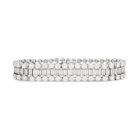Estate Cartier 19.00 Cttw Diamond Platinum Bracelet