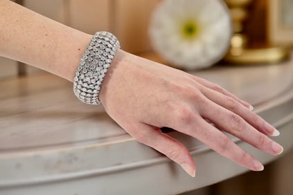 Van Cleef & Arples Estate 84.79 Cttw Diamond Platinum Cheval Collection Bracelet