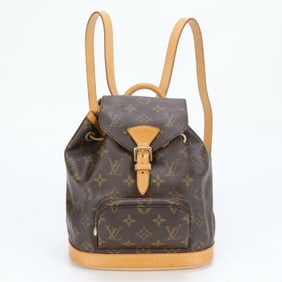Louis Vuitton Monogram Mini Montsouris M51137 Leather Rucksack Shoulder Bag for Women