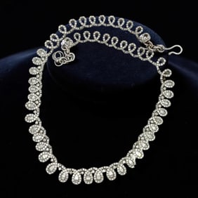 24.60 Cttw Diamond Platinum Swirl Necklace