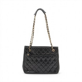 Chanel serial number seal attached Matelasse leather chain shoulder bag tote black ladies