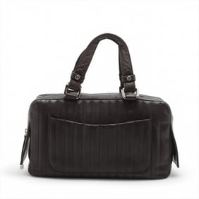 Chanel Mademoiselle Lambskin Leather Mini Boston Handbag Tote Bag for Women