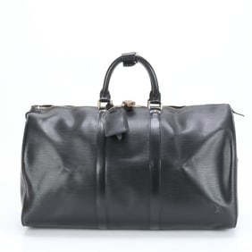 Louis Vuitton Epi Keepall 45 Noir M59152 Leather Boston Bag Shoulder Tote Men's