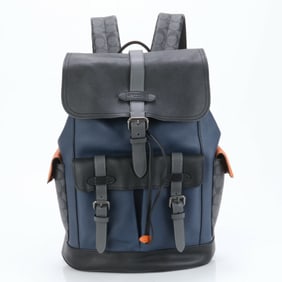 Coach Signature Hudson Leather Rucksack Backpack Shoulder Bag for Men
