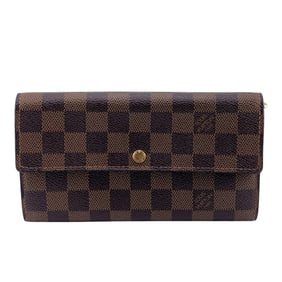 LOUIS VUITTON Louis Vuitton Wallet N61725 Porte Monnaie Credit NM Pochette Damier Long Brown Unisex