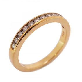 Tiffany Ring Channel Setting Half Eternity K18YG Yellow Gold Diamond Size 6.5 Ladies