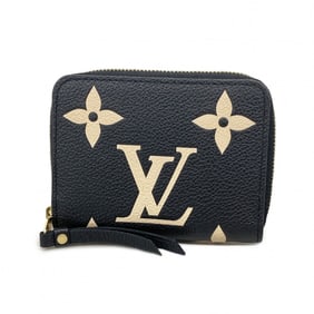 Louis Vuitton Wallets & Coin Cases Monogram Empreinte Bicolor Zippy Purse M69787 Black Beige Men's