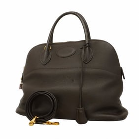 Hermes handbag Bolide 37 Taurillon Clemence Ebene G engraved ladies