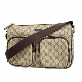 Gucci Shoulder Bag GG Supreme 246881 Brown Champagne Ladies