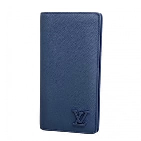 Louis Vuitton Long Wallet LV Aerogram Portefeuille Brazza NM M81810 Marine Men's