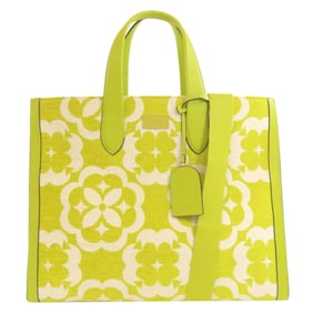 Kate Spade Flower Manhattan Handbag Leather Canvas Women's