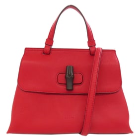 GUCCI 370831 Bamboo Daily Handbag Leather Women's