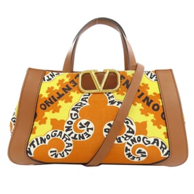 Valentino V Bandana Print Handbag Canvas Women's VALENTINO