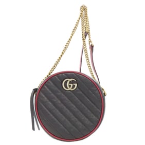Gucci 550154 Round Chain Shoulder Bag Leather Women's GUCCI