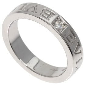BVLGARI 1P Diamond Ring K18 White Gold Women's