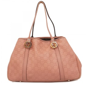 Gucci Tote Bag Guccissima 232957 Leather Pink Gold Women's