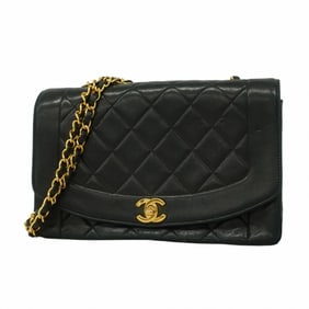 Chanel Shoulder Bag Diana Chain Lambskin Black Women's