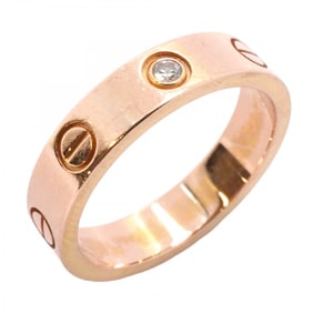 Cartier Ring Mini Love 1PD K18PG Pink Gold Diamond #48 Ladies