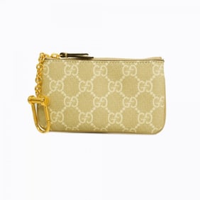 Gucci Wallet/Coin Case GG Supreme 772321 Beige Women's