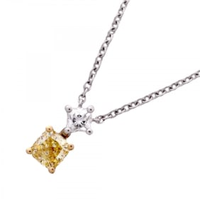 Tiffany Necklace Lucida K18YG Yellow Gold Pt950 Platinum Diamond Ladies