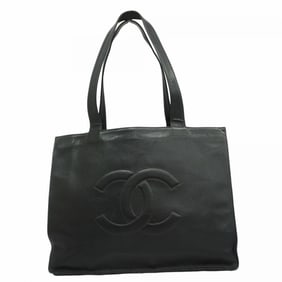 chanel tote bag caviar skin black ladies