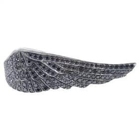 Vintage Garrard Black Diamond Wing Ring 18k Gold