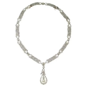 Art Deco Diamond Necklace Bracelets Platinum Choker Interchangeable