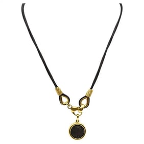 Bvlgari Bulgari Monete Necklace Ancient Coin 18k Gold Leather Cord