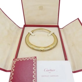 Vintage 1989 Cartier 18k Gold Steel Tubogas Collar Necklace