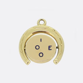 Vintage I Love You Horseshoe Spinner Charm Pendant