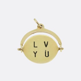 Vintage I Love You Spinner Charm Pendant