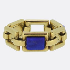 Vintage French Lapis Lazuli Chain Link Ring
