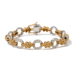 18K YELLOW & WHITE  DIAMOND BRACELET