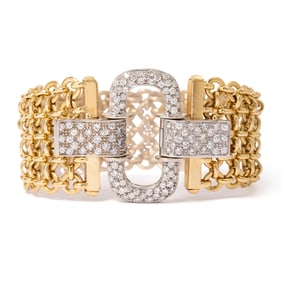 PT950/18K  DIAMOND BRACELET