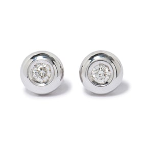18K WHITE GOLD ITALIAN DIAMOND EARRINGS