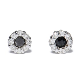 18K WHITE GOLD ITALIAN DIAMOND EARRINGS