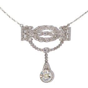 PLAT/14K  DIAMOND NECKLACE