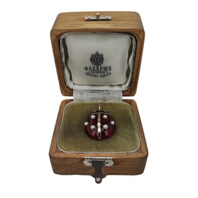 Vintage Russian Imperial Era Rose Gold Diamond Enamel Pearl Ladybug Pendant.