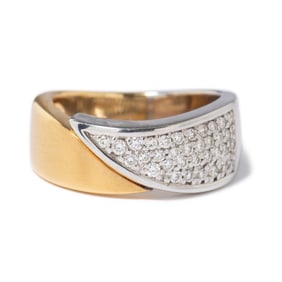 18K YELLOW & WHITE  DIAMOND RING