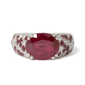 18K WHITE GOLD  RUBY & RING
