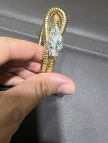 18k Retro Snake tube Gaze Bracelet