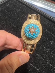 14k Victorian Turquoise Bracelet