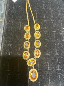 18k Victorian Citrine Necklace