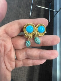 Victorian 18k Turquoise Earrings