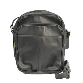 Coach 0593 Women's Leather Shoulder Bag Black