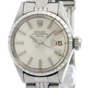 Vintage ROLEX Oyster Perpetual Date 6524 Steel Automatic Ladies Watch BF580007