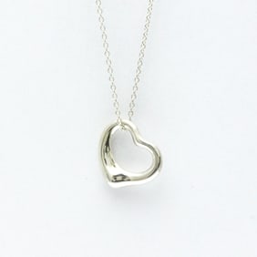Tiffany Open Heart Silver 925 No Stone Men,Women Fashion Pendant Necklace (Silver)